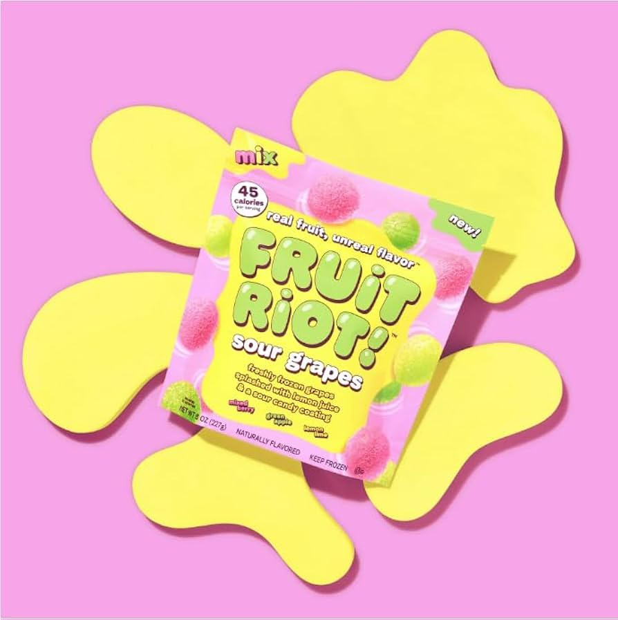 Fruit Riot Sour Candy Grapes Mix, Made with Real Fruit, 8oz, Gluten-Free | Amazon (US)
