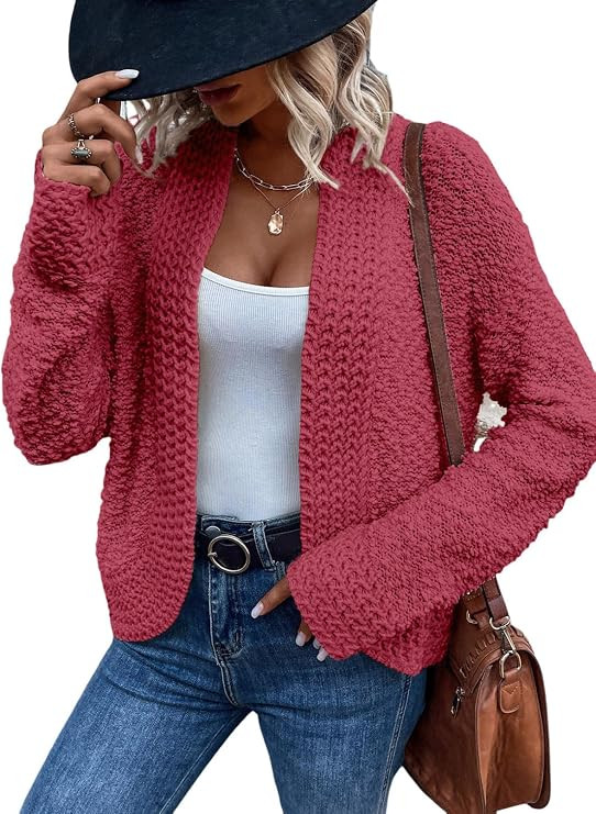Dokotoo Women's 2026 Fashion Casual Open Front Long Sleeve Chunky Knit Cardigans Sweaters Outerwe... | Amazon (US)