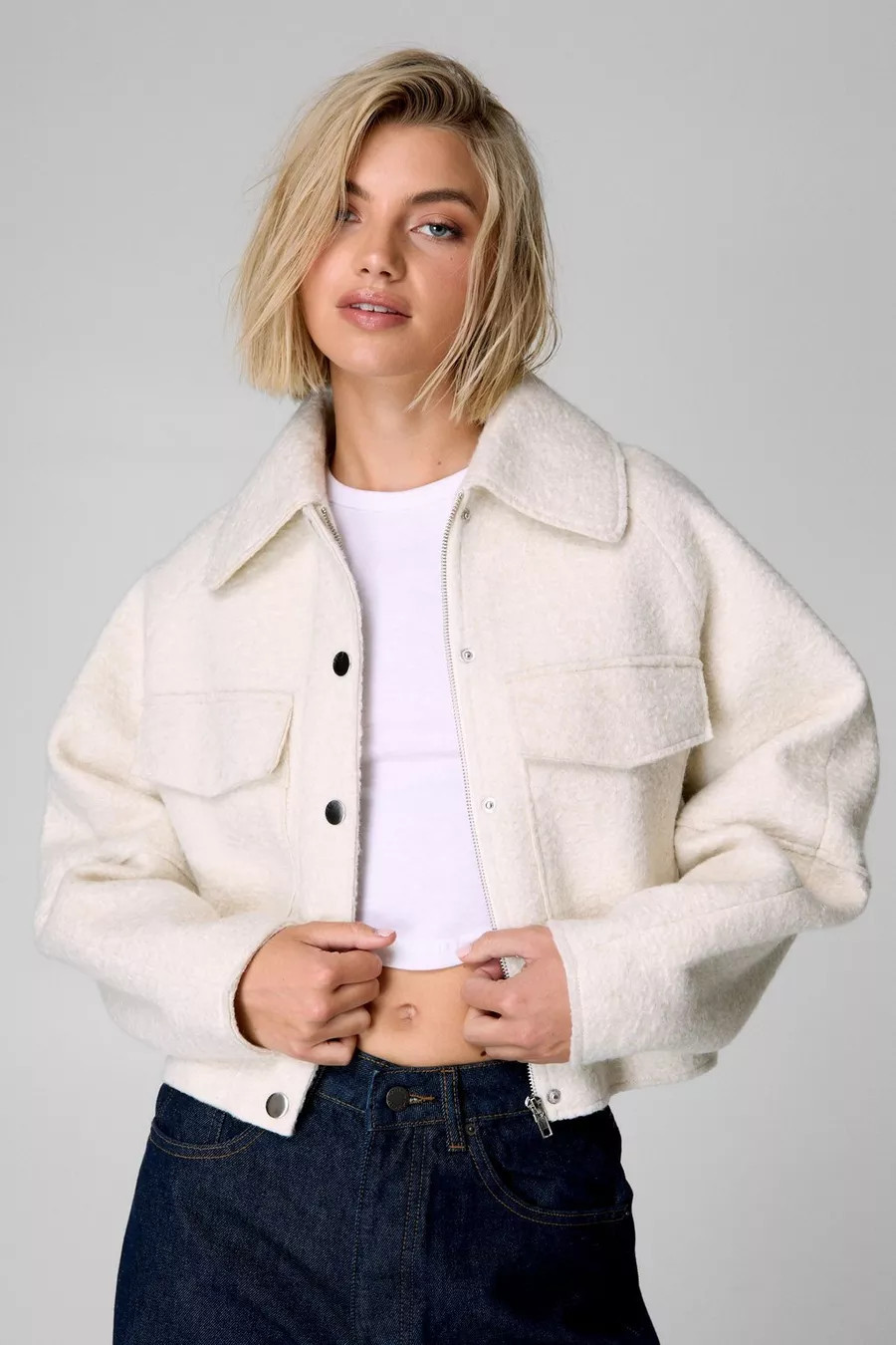Textured Wool Blend Trucker Jacket | Nasty Gal US