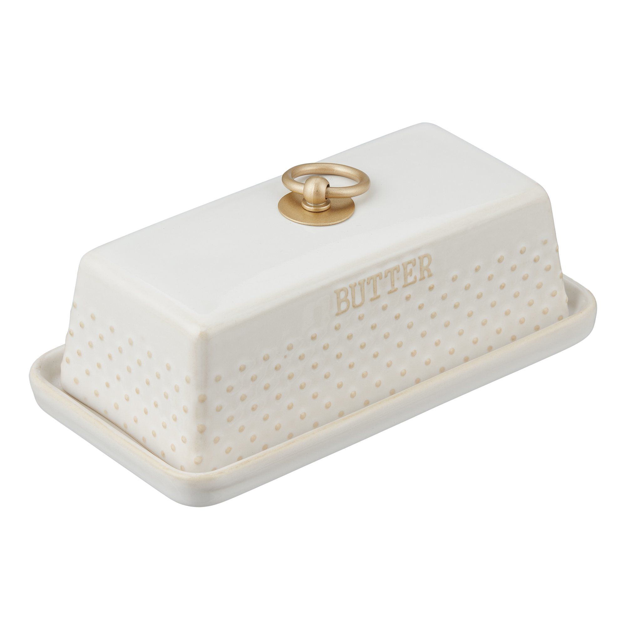 Better Homes & Gardens , BHG Dot Butter Dish, White | Walmart (US)