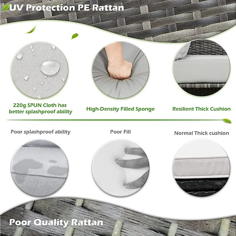 AECOJOY 7 Piece Patio Conversation Set,  Outdoor Sectional Sofa Rattan Wicker Dining Furniture, G... | Walmart (US)