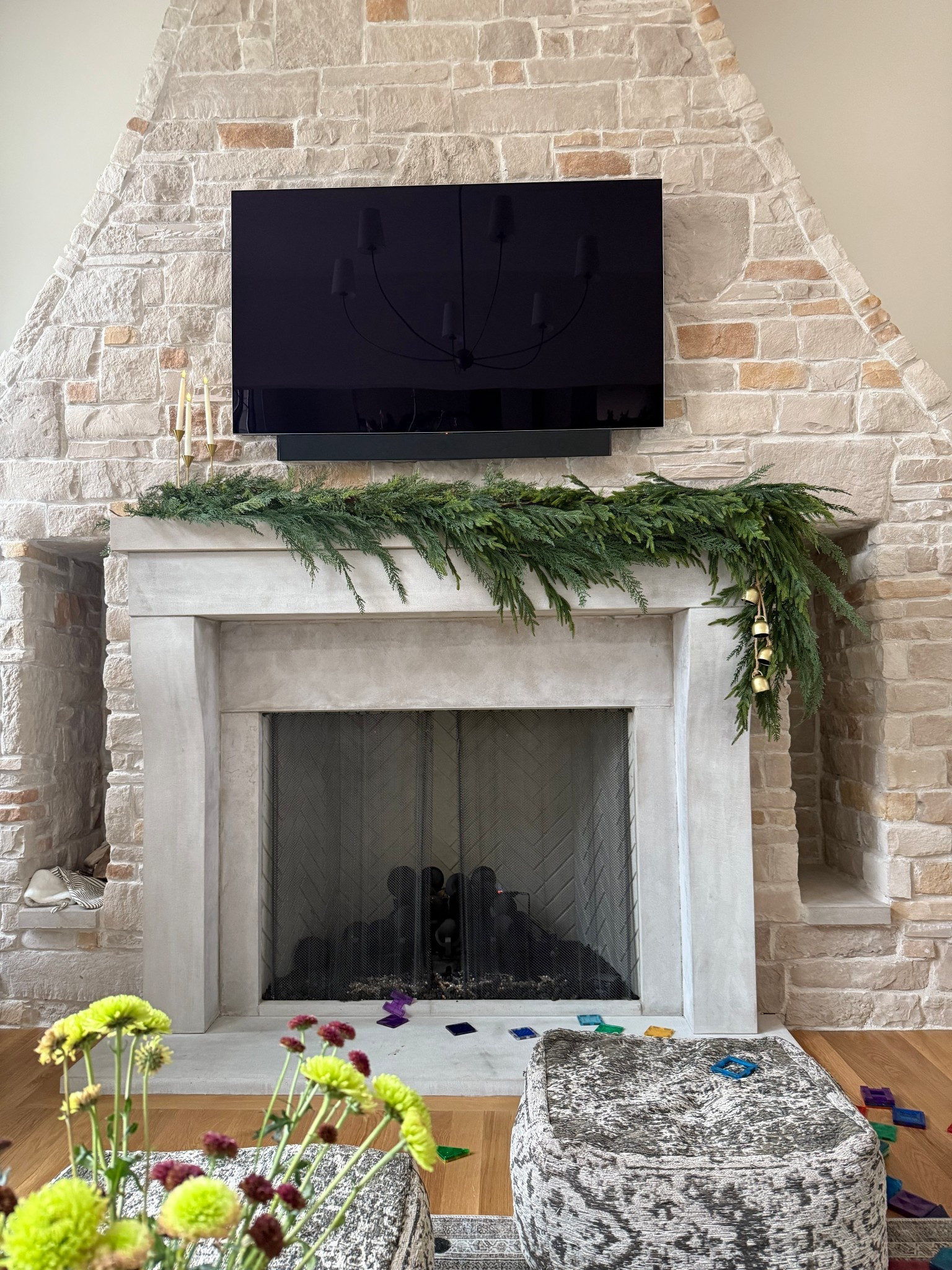 Christmas mantel garland . I used 1 cedar and 2 of the fir style. Realistic look with a rubbery texture. Very impressed with both 

#LTKHome #LTKHoliday #LTKSeasonal