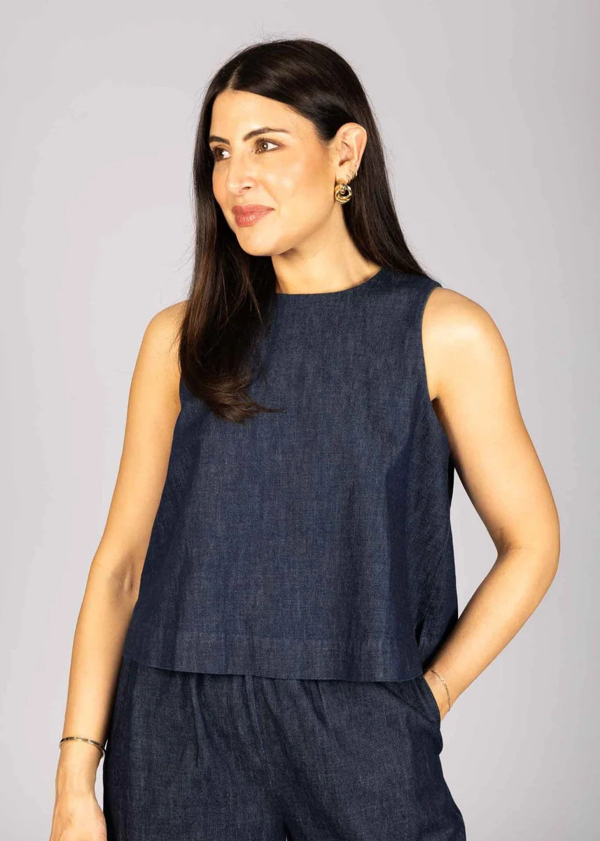 BOXY VEST - CHAMBRAY | WAT The Brand