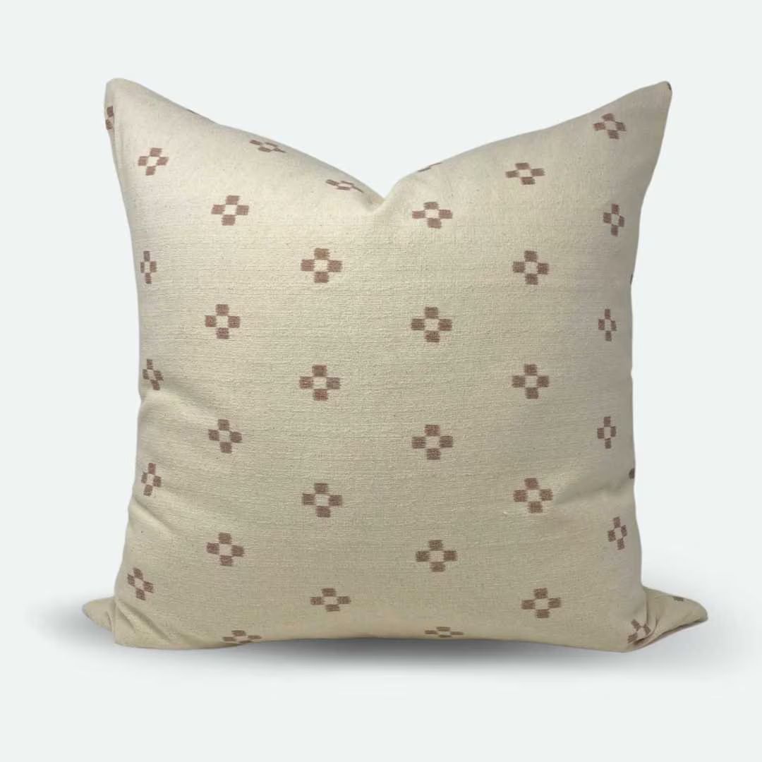 Square Pillow Cover Mushroom Woven 20x20 22x22 - Etsy | Etsy (US)