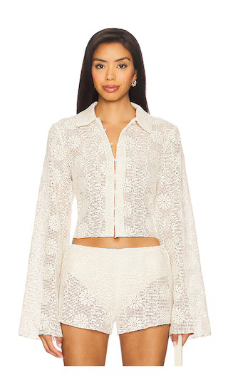 Babydoll Top in Cream Floral | Revolve Clothing (Global)