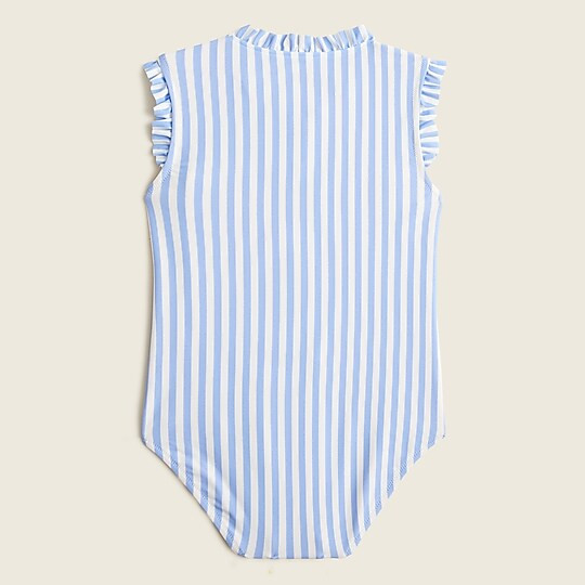 Girls' ruffle zip-neck one-piece with UPF 50+ | J. Crew US