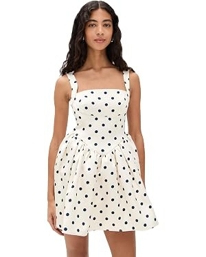 Women's Cream Polka Dot Satin Mini Dress | Amazon (US)
