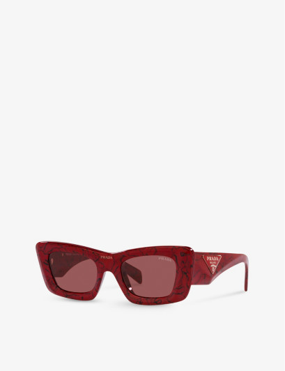 Prada
            
                
        	Womens Red PR 13ZS Cat-eye Acetate Sunglasses | Selfridges