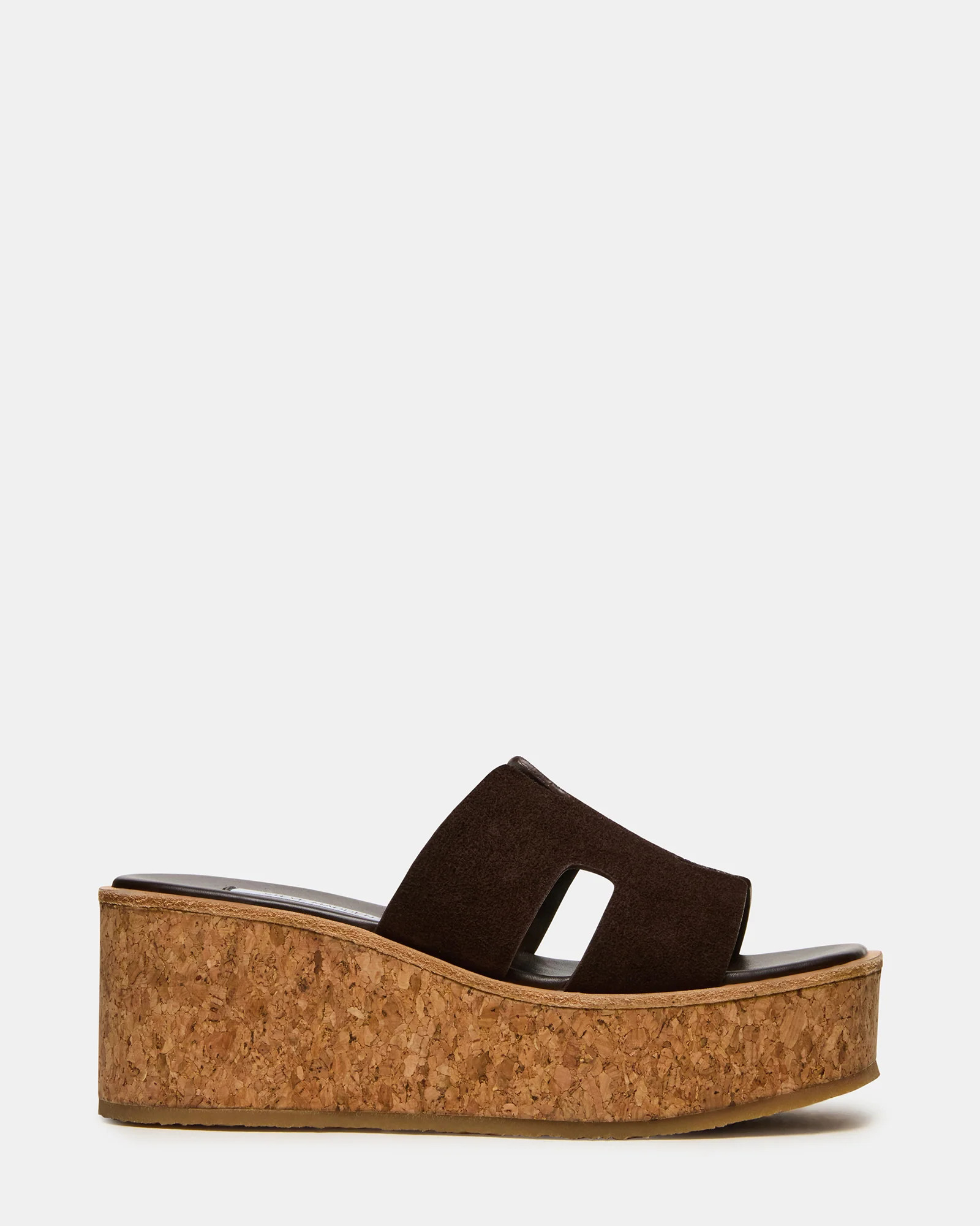 HARMONY Brown Suede Wedge Mule Cork Platform Women's Sandal | Steve Madden (US)