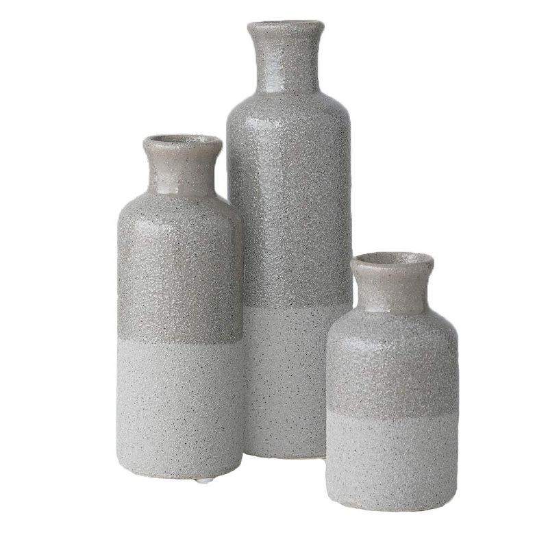 Sullivans Set of 3 Small Ceramic Bottle Vases 5"H, 7.5"H & 10"H | Target