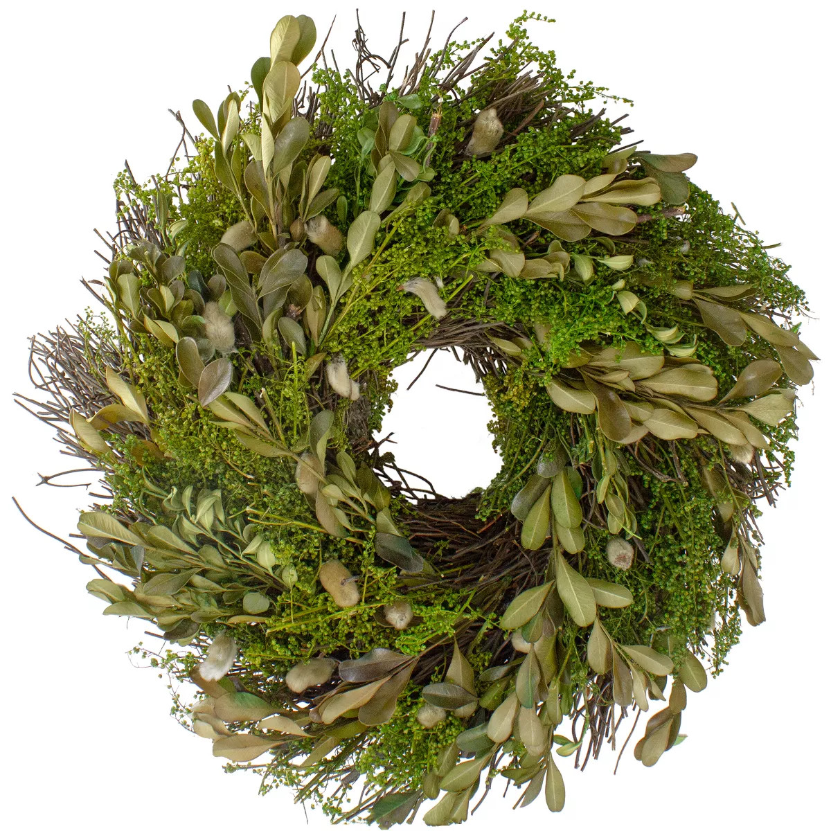 Northlight Mixed Foliage and Willow Bud Artificial Spring Wreath, 10-Inch | Target
