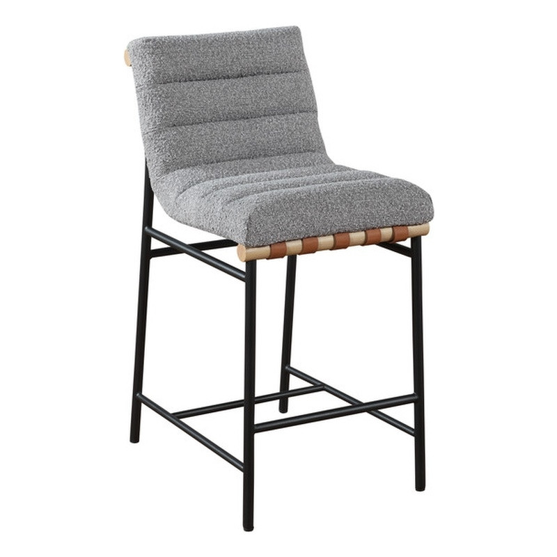 Lahni Gray Boucle Fabric Counter Height Chair | Cymax