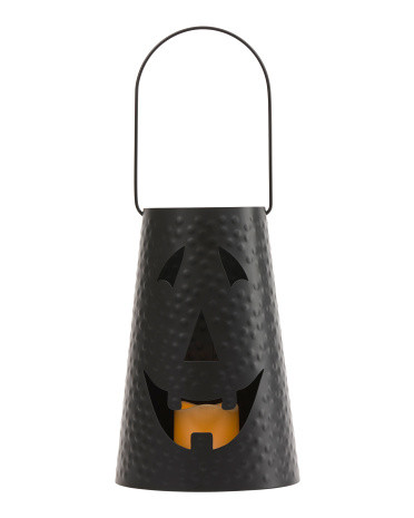 Led Jack O Lantern Face Cutout Iron Lantern | TJ Maxx
