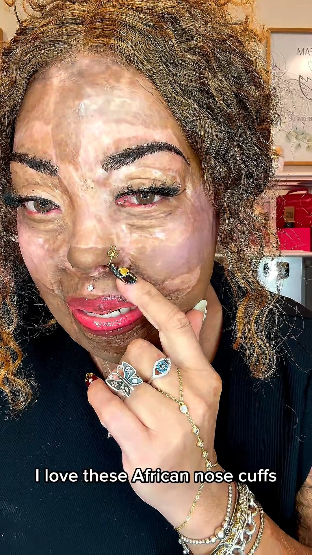 These African nose cups are beautiful and abstract, but very light and easy to wear. Perfect alternative to nose piercing and a perfect way to adore yourself for a special day.

My press on nails are by Ersa Nails 💅🏽 

#LTKBeauty #LTKGiftGuide #LTKOver40