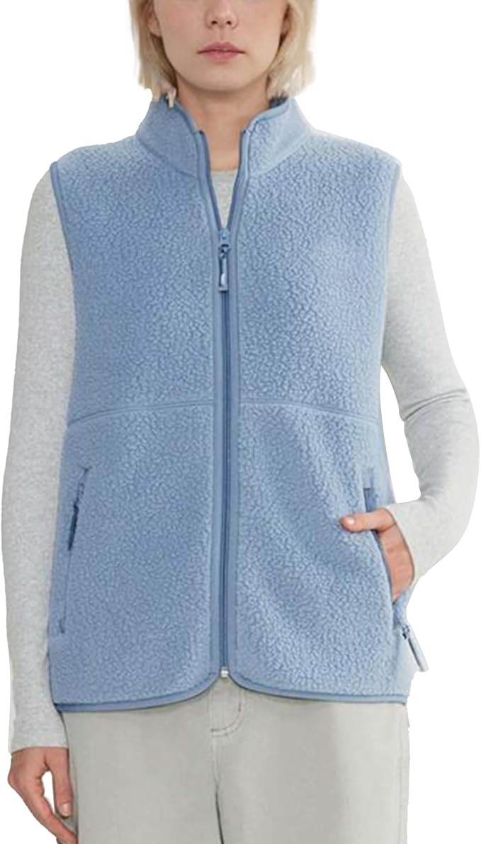 Hixiaohe Sherpa Fleece Vest for Women Trendy Warm Sleeveless Vests Jacket Lightweight Zip Coats w... | Amazon (US)