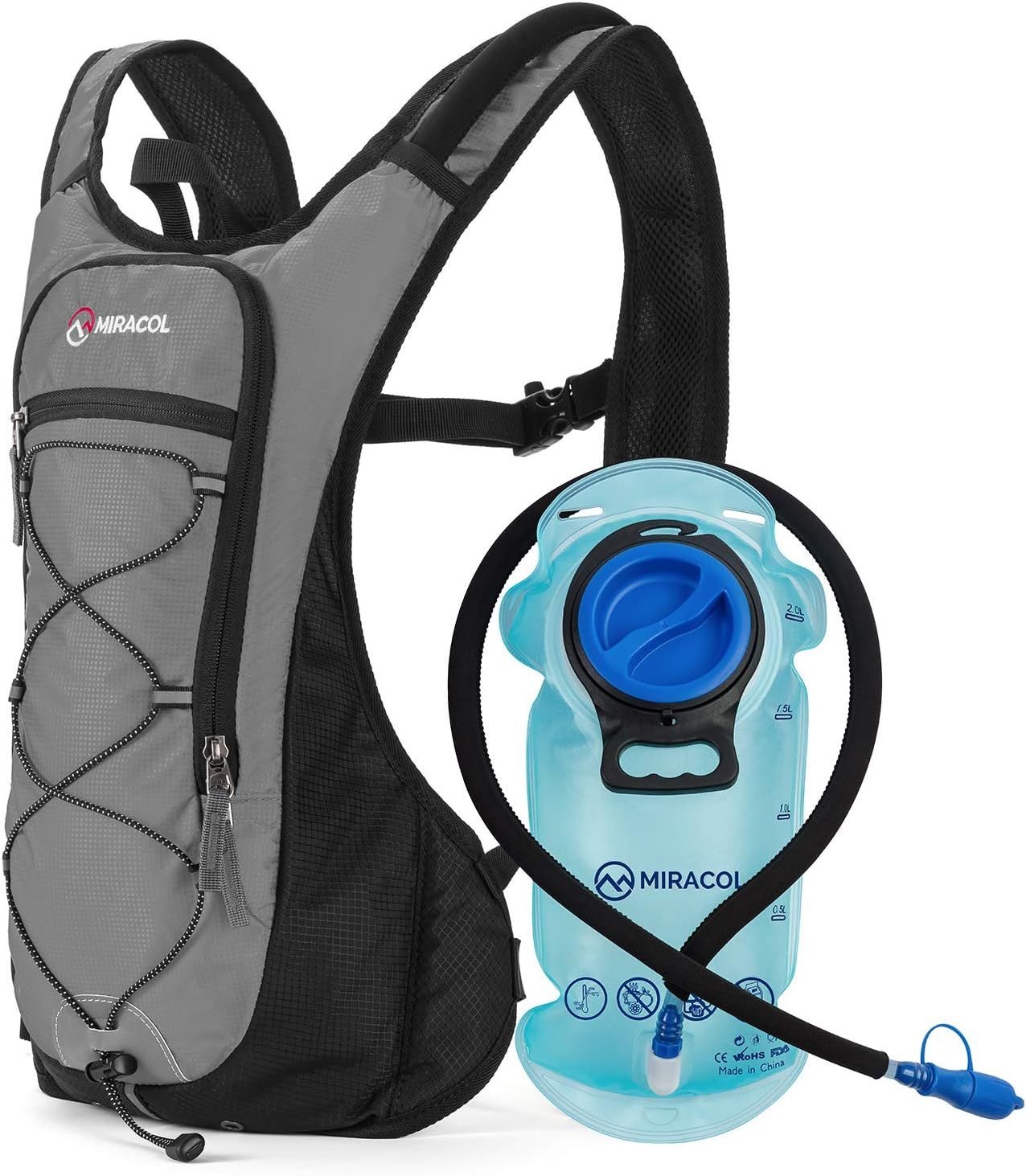 MIRACOL Hydration Backpack with 2L BPA-Free Bladder Lightweight Hydration Pack for Running Hiking... | Amazon (US)