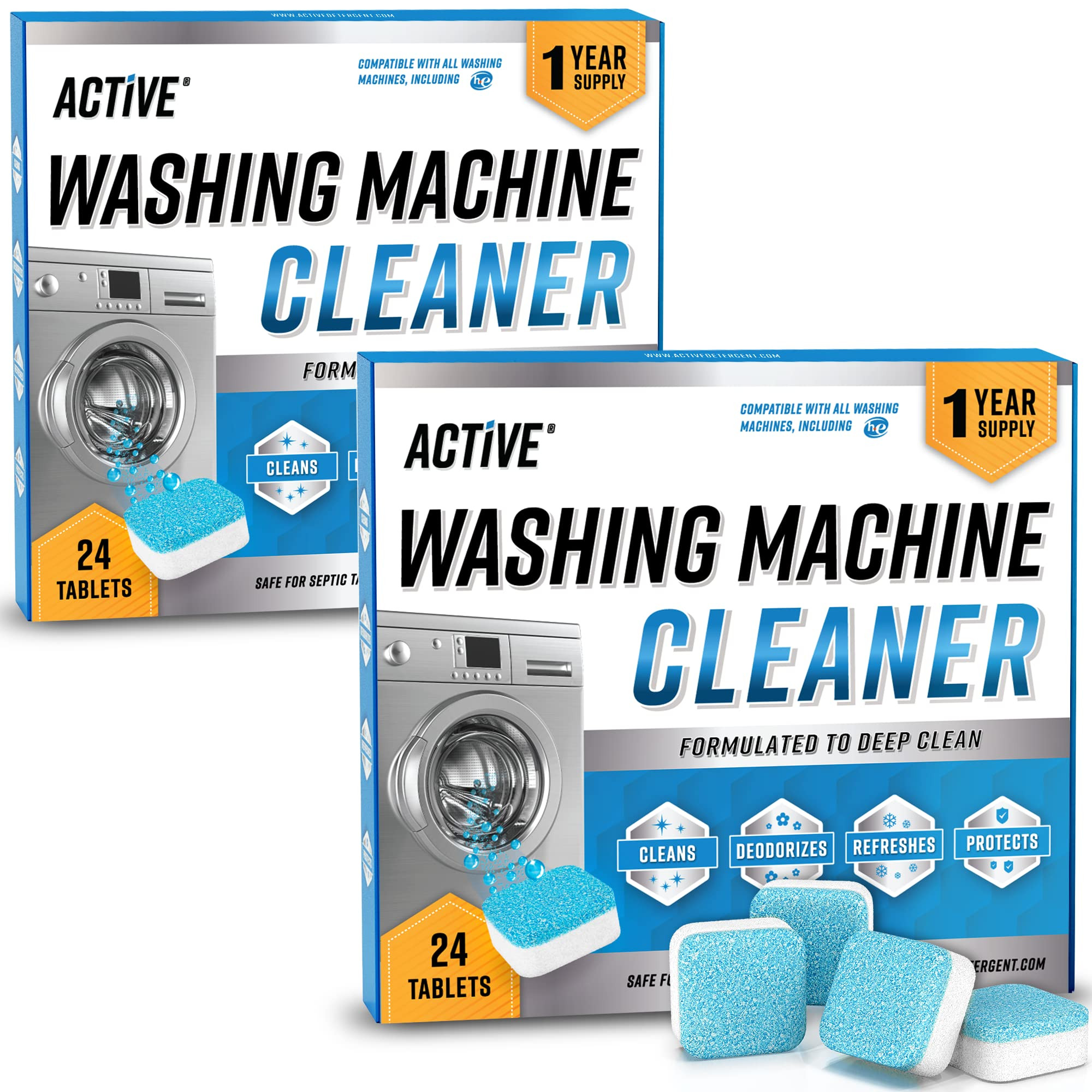 Washing Machine Cleaner Descaler 48 Pack - Value Size Deep Cleaning Tablets HE Front Loader & Top... | Amazon (US)