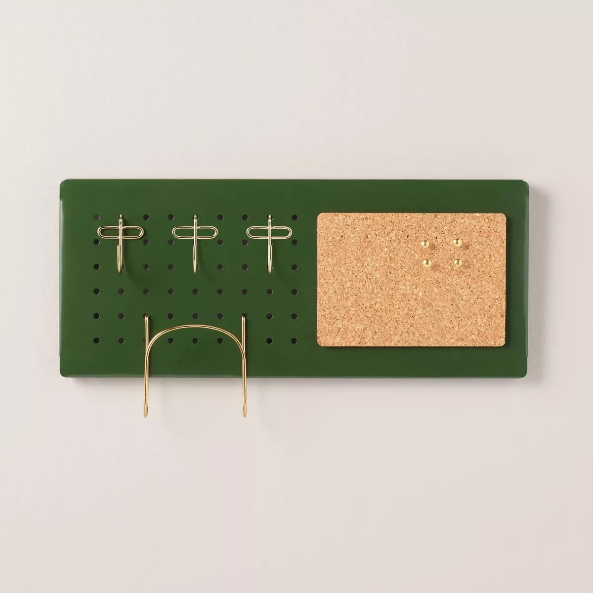 Metal Pegboard Wall Organizer Set Green/Gold - Hearth & Hand™ with Magnolia | Target