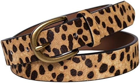 Womens Leopard Print Belt Animal Printed Belt for Women Suede Leather Casual Waist Belts | Amazon (US)