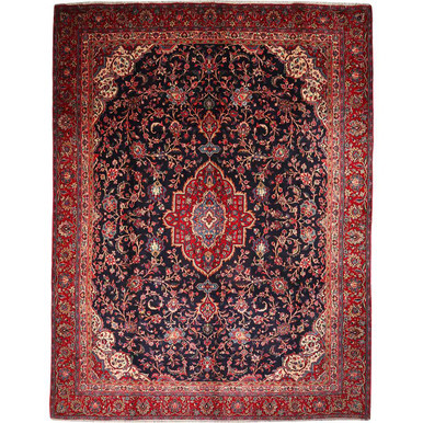 12' 8'' x 9' 5'' Hamadan Authentic Persian Hand Knotted Area Rug - 111946 | Los Angeles Home of rugs