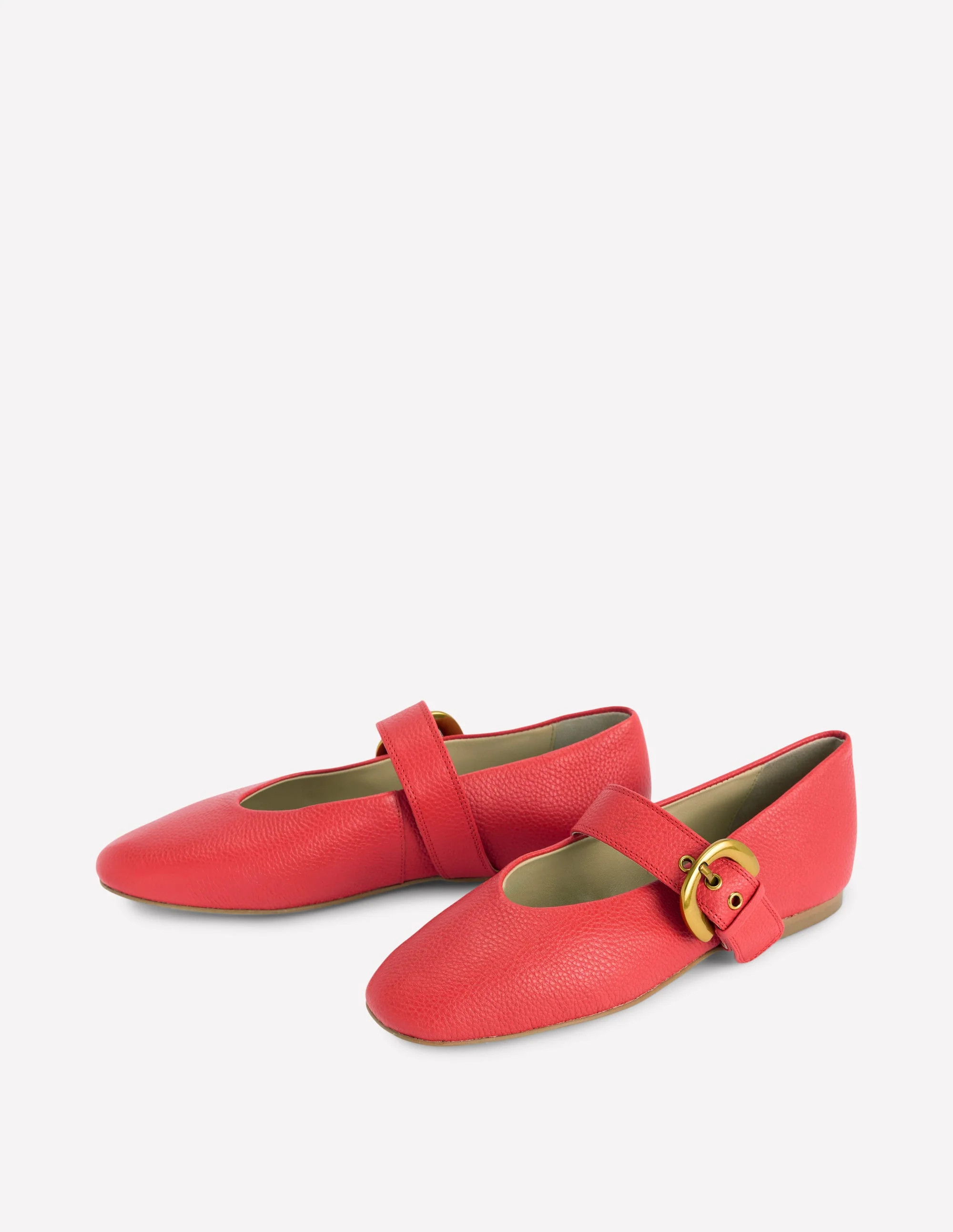 Kylie Flat Buckle Mary Janes-Post Box Red | Boden UK