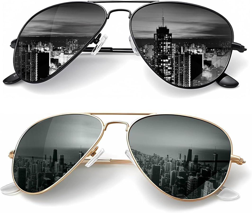 KALIYADI Classic Aviator Sunglasses for Men Women Driving Sun glasses Polarized Lens UV Blocking | Amazon (US)