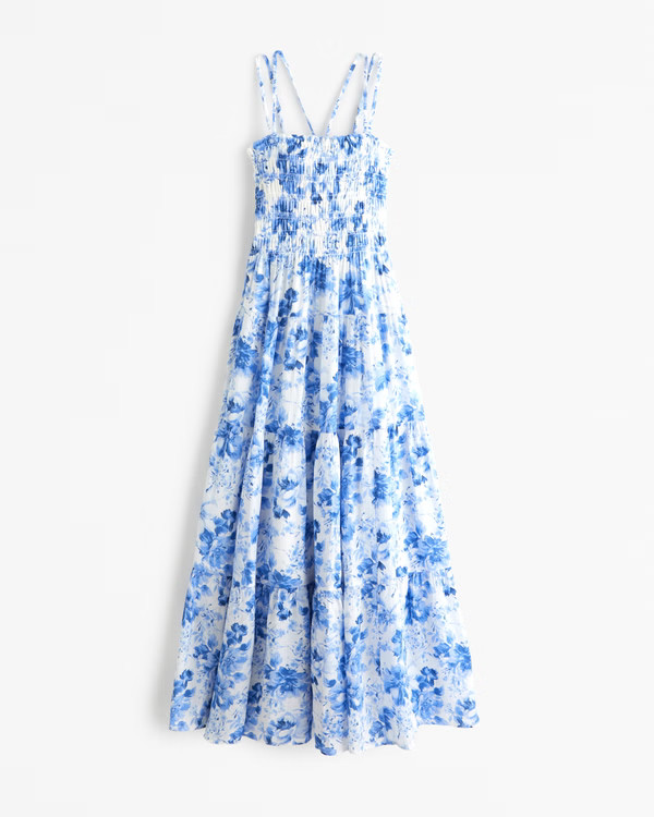 Smocked Bodice Maxi Dress | Abercrombie & Fitch (US)
