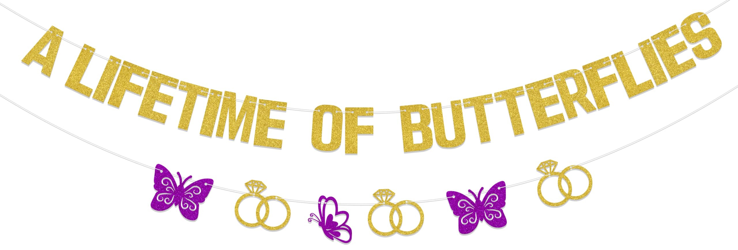 Gold Glitter A Lifetime Of Butterflies Banner, Butterfly Bridal Shower Party Decorations, Butterf... | Amazon (US)