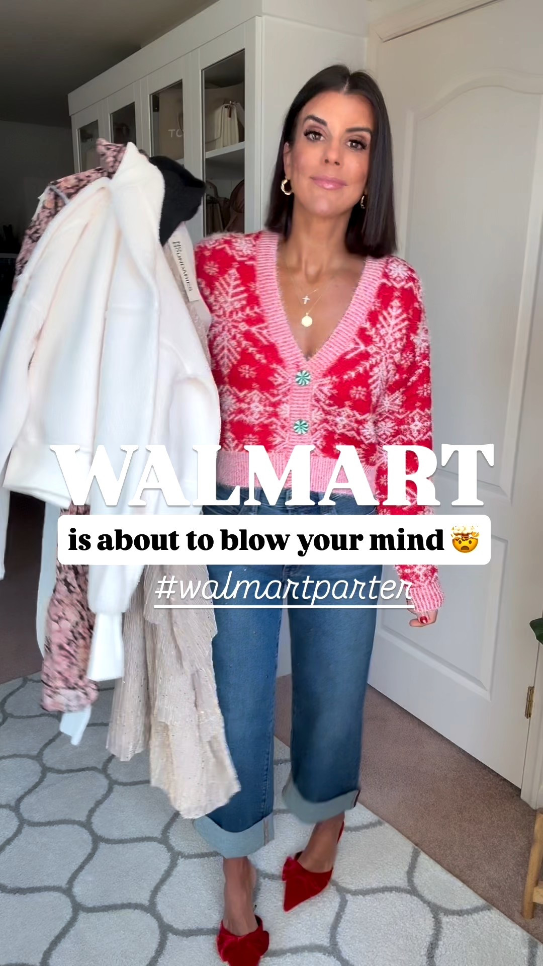 The best new Walmart Finds! #walmartpartner @walmartstyle #walmartstyle 

Sized up one to a medium in Christmas sweater because it’s cropped. Size 2 in jeans (size down if in between)
Size small in small in blouse 
Size small in black sweater and red turtleneck. Size xs in skirt 
Sized up one to a medium in fleece sweatshirt for an oversized fit. 
All shoes fit true to size. I’m 5’5 for reference. 

#LTKSeasonal #LTKHoliday #LTKStyleTip