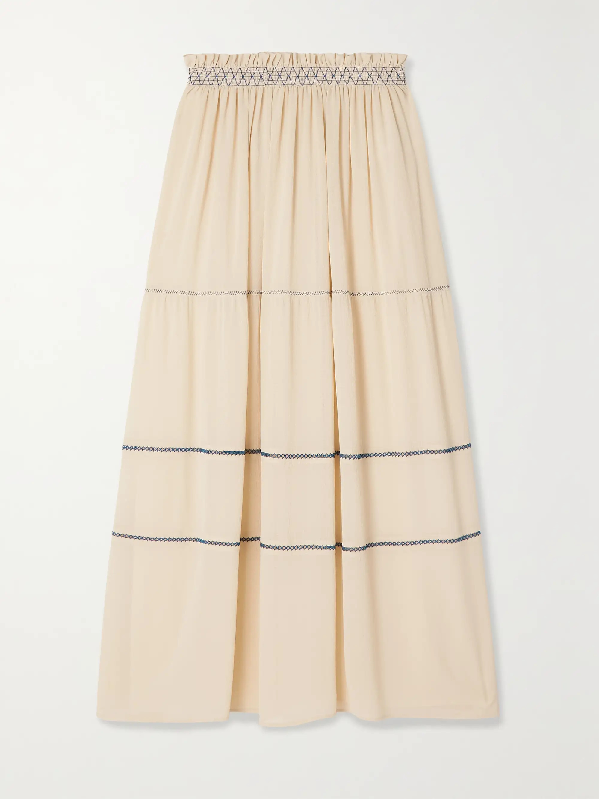 Embroidered georgette maxi skirt | NET-A-PORTER (US)