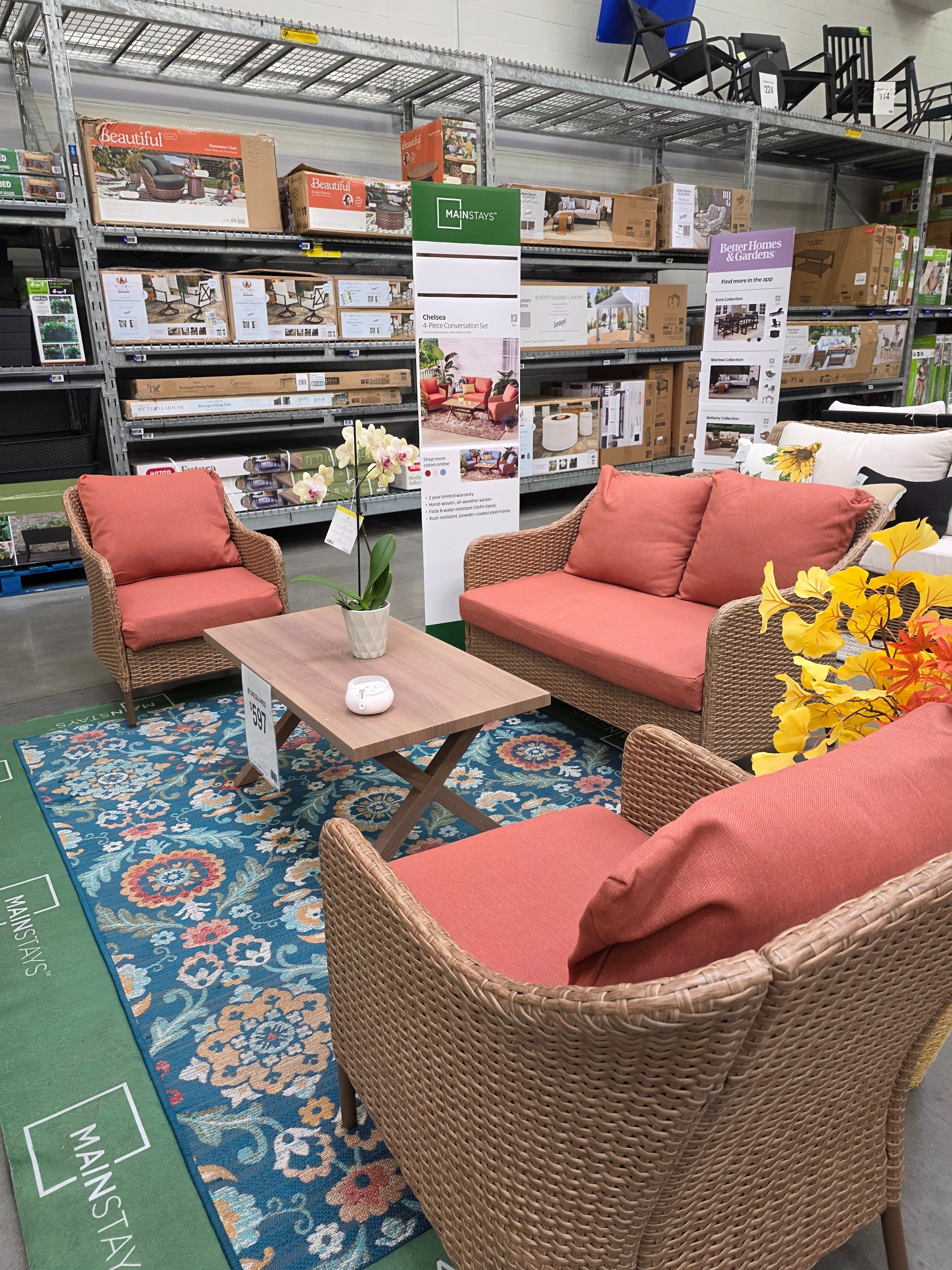 Loving this fun patio set from Walmart. The bright cushions are colorful and bring cheer to the space and I love the outdoor rug that matches perfectly! #walmart #patiofurniture  

 #LTKSeasonal #LTKHome