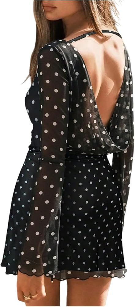 Verdusa Women's Animal Print Dress Backless Mini Dress Festival Rave Outfit | Amazon (US)