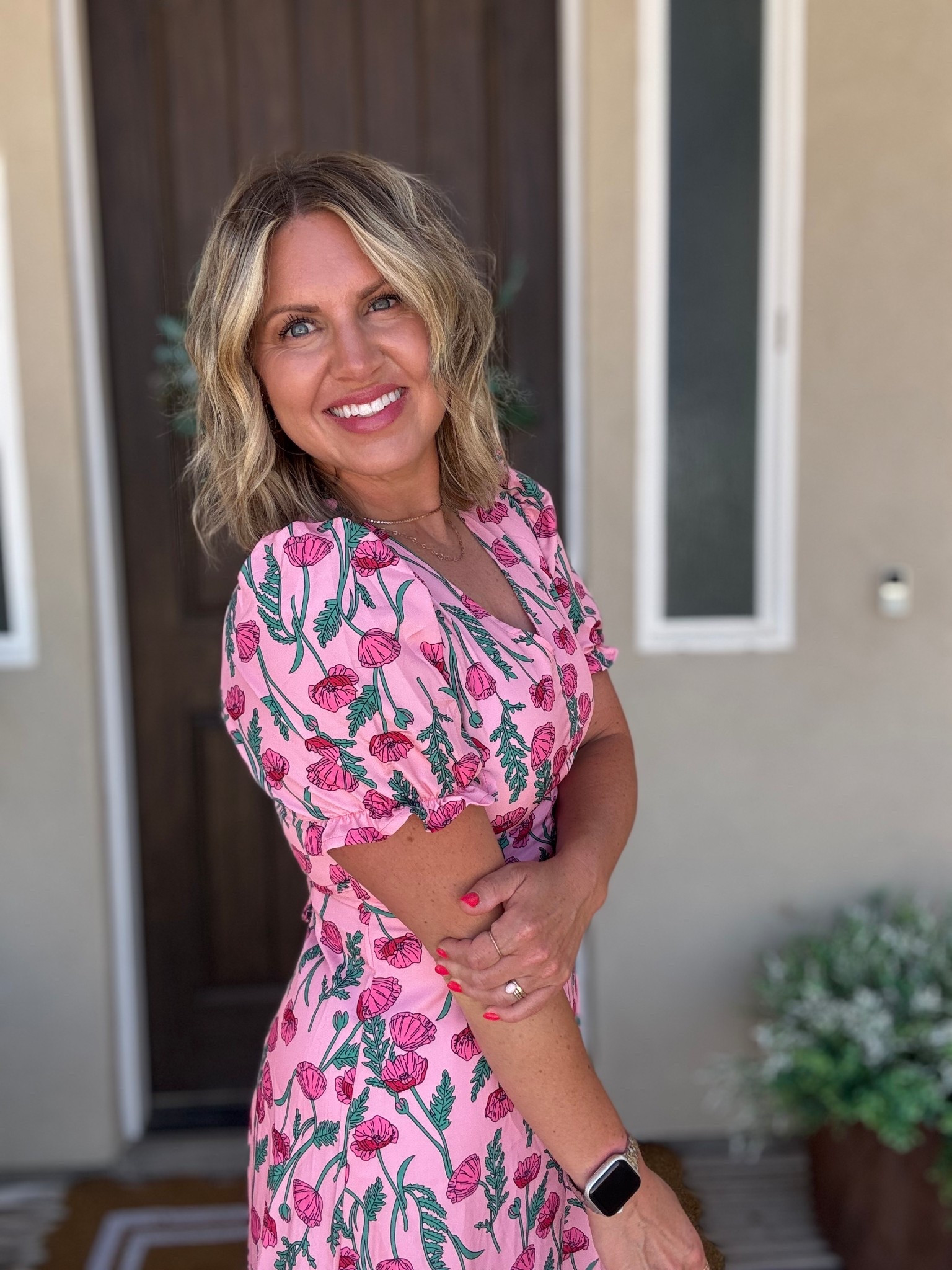 Never have I ever gotten so many compliments on a dress! If in doubt, size up IMO! Also obsessed with this new watch band!!