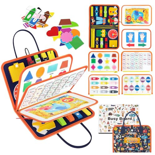 Freebear Busy Board Toddler Travel Toys Sensory Toys for Toddlers 1 2 3 4, Montessori Learning Toys for Toddlers Activities Board, Educational Toys for 3 4 Year Old Boys Girls Gift, Deluxe Classic | Amazon (US)