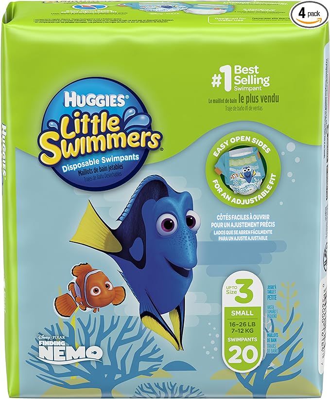 Huggies Little Swimmers Disposable Swim Diapers, Swimpants, Size 3 Small (16-26 lb.), 20 Ct. (Pac... | Amazon (US)