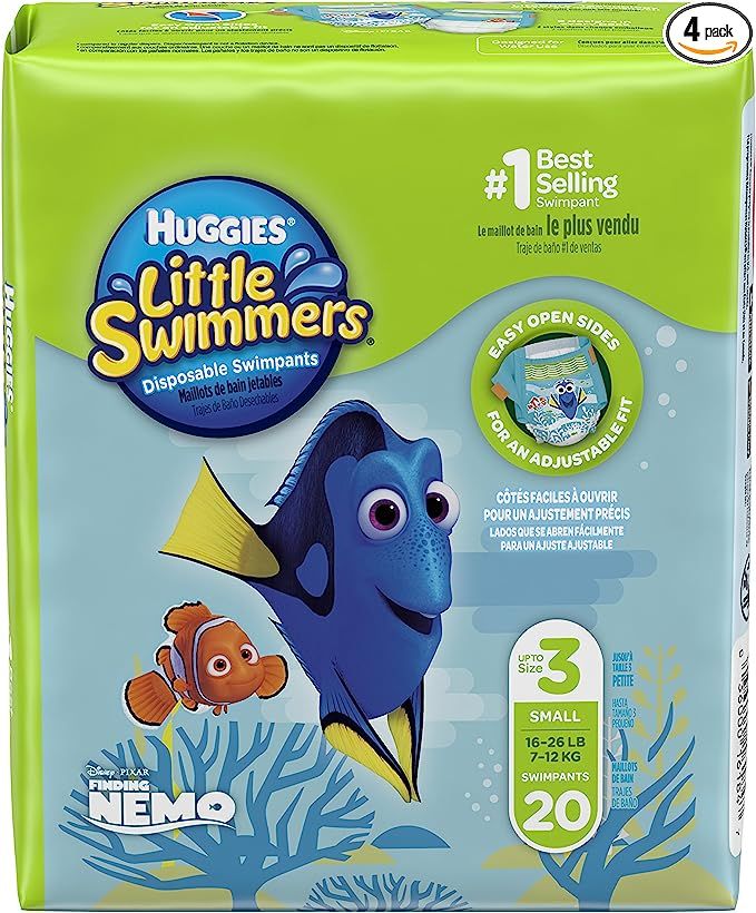 Huggies Little Swimmers Disposable Swim Diapers, Swimpants, Size 3 Small (16-26 lb.), 20 Ct. (Pac... | Amazon (US)