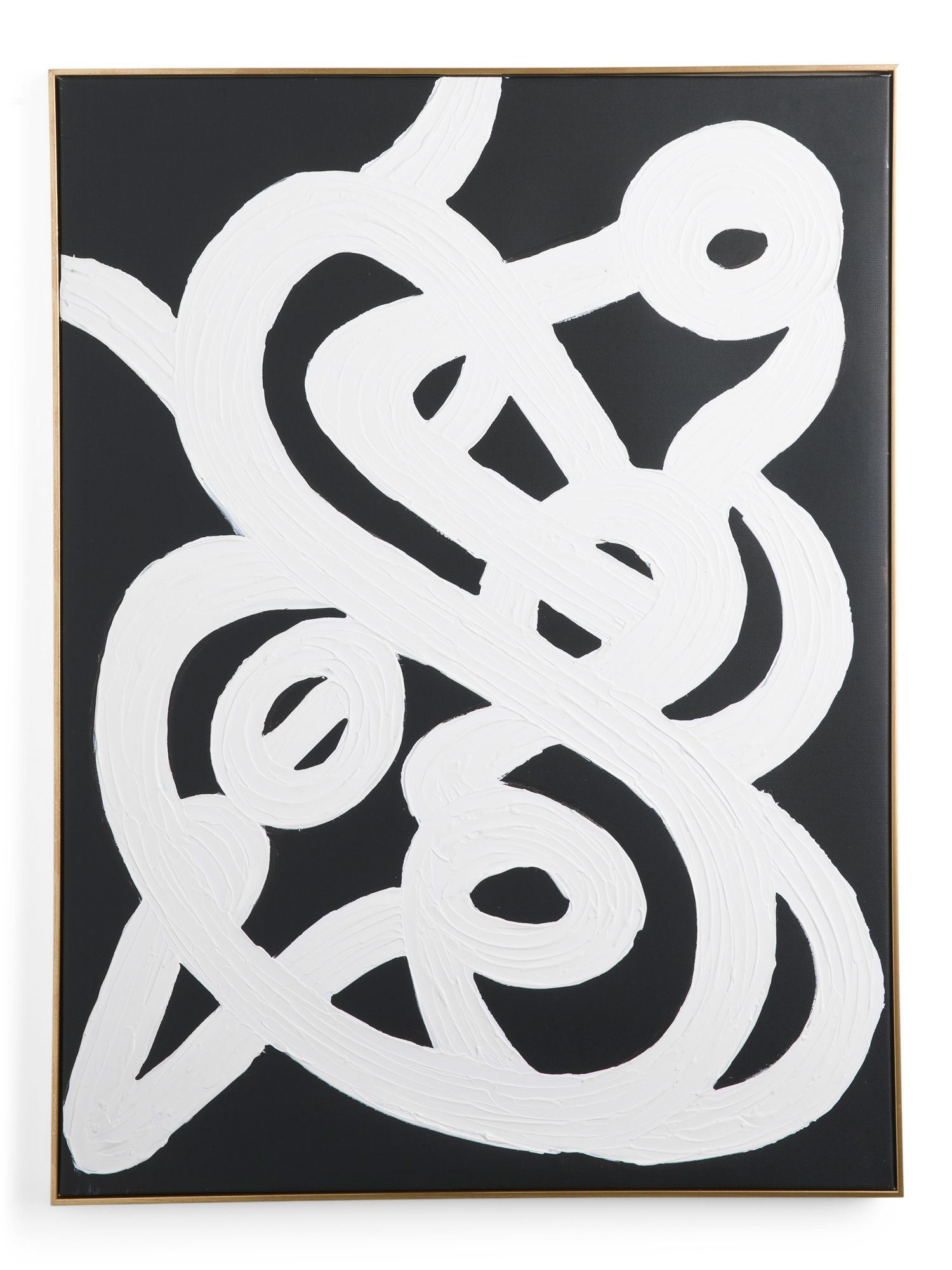 30x40 Black And White Plaster Loops Wall Art | TJ Maxx