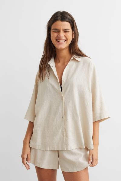 Pyjama shirt and shorts | H&M (UK, MY, IN, SG, PH, TW, HK)