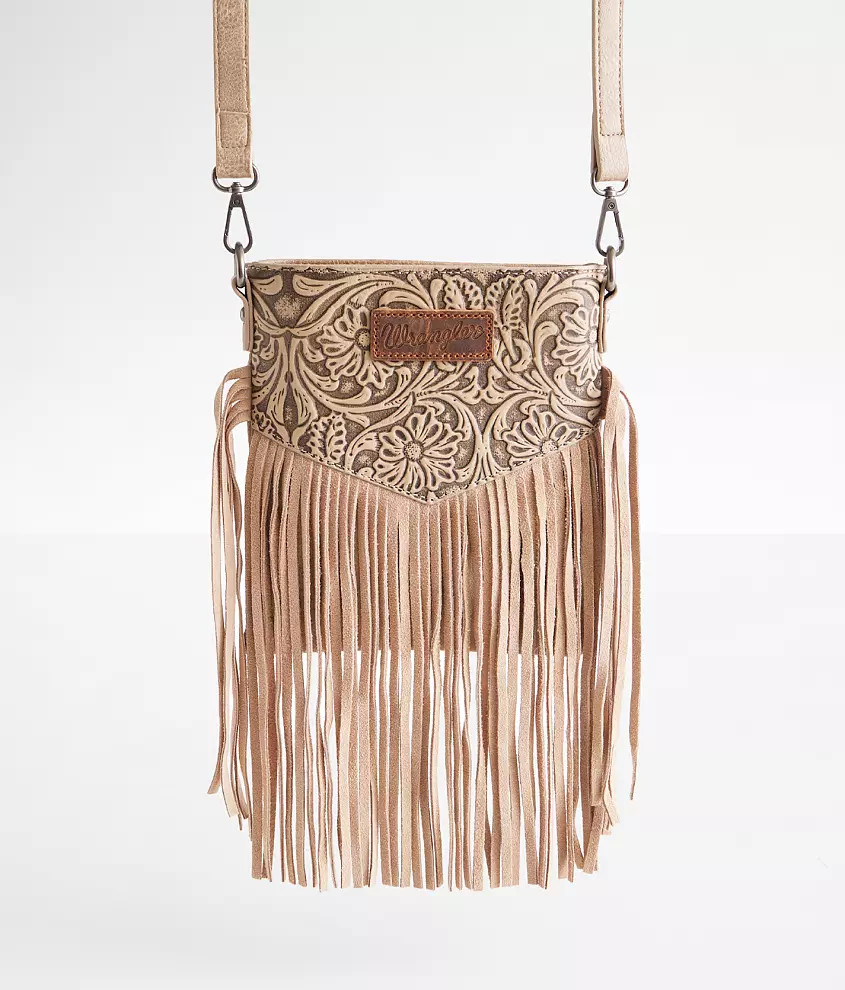 Vintage Leather Fringe Crossbody Purse | Buckle