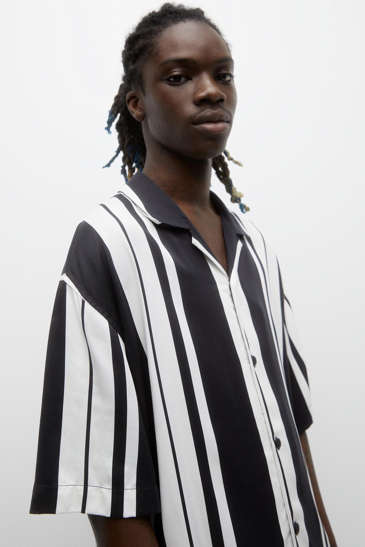 Shirt with coloured stripes | PULL and BEAR UK