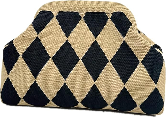 DIHKLCIO Clutch Purses for Women 2026 Summer Beach Woven Crochet Bag Dumpling Striped Ruched Clou... | Amazon (US)