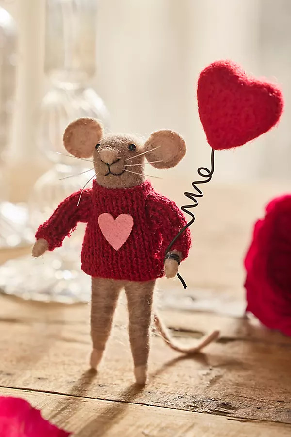 Heart Balloon Mouse Felt Critter | Terrain