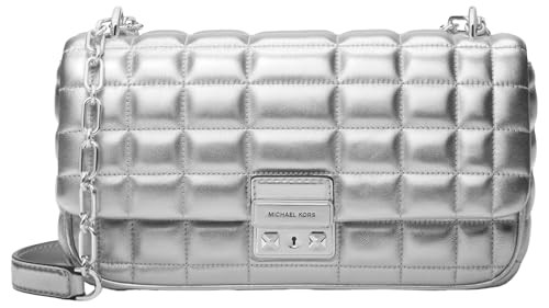 Michael Kors Tribeca Large Convertible Chain Shoulder Bag, Silver-Tone Hardware/Silver | Amazon (US)