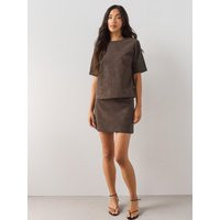The Very Collection Suedette Mini Skirt Co-Ord - Brown | Very (UK)