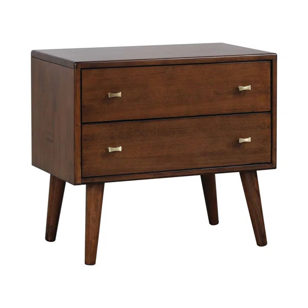 Leni 2 - Drawer Solid Wood Nightstand in Burnt Sugar | Wayfair North America