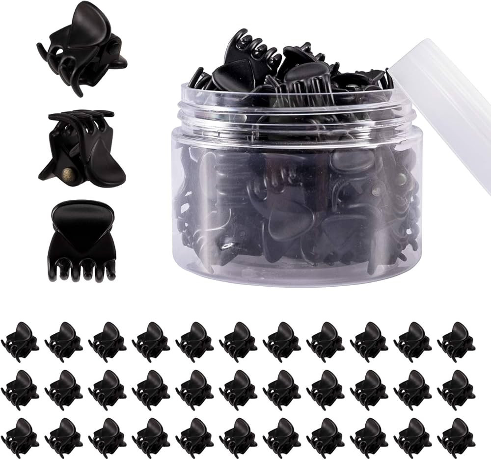 YOHAMA 36 PCS Black Mini Hair Claw Clips Great for Design Kids and Adult Hairstyles Decoration Bu... | Amazon (US)
