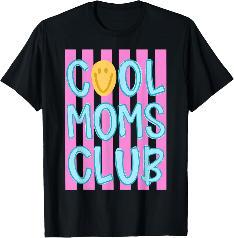 Retro Stripes Funny Girly Mothers Day Mama Cool Moms Club T-Shirt | Amazon (US)
