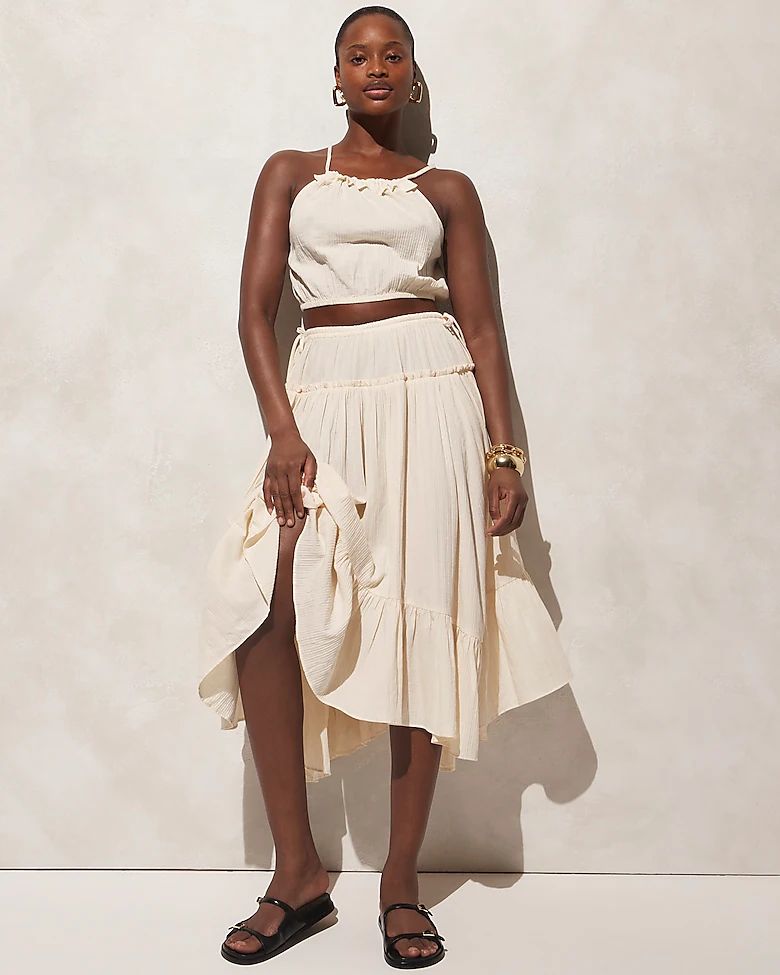 Halter top and skirt set in airy gauze | J.Crew US