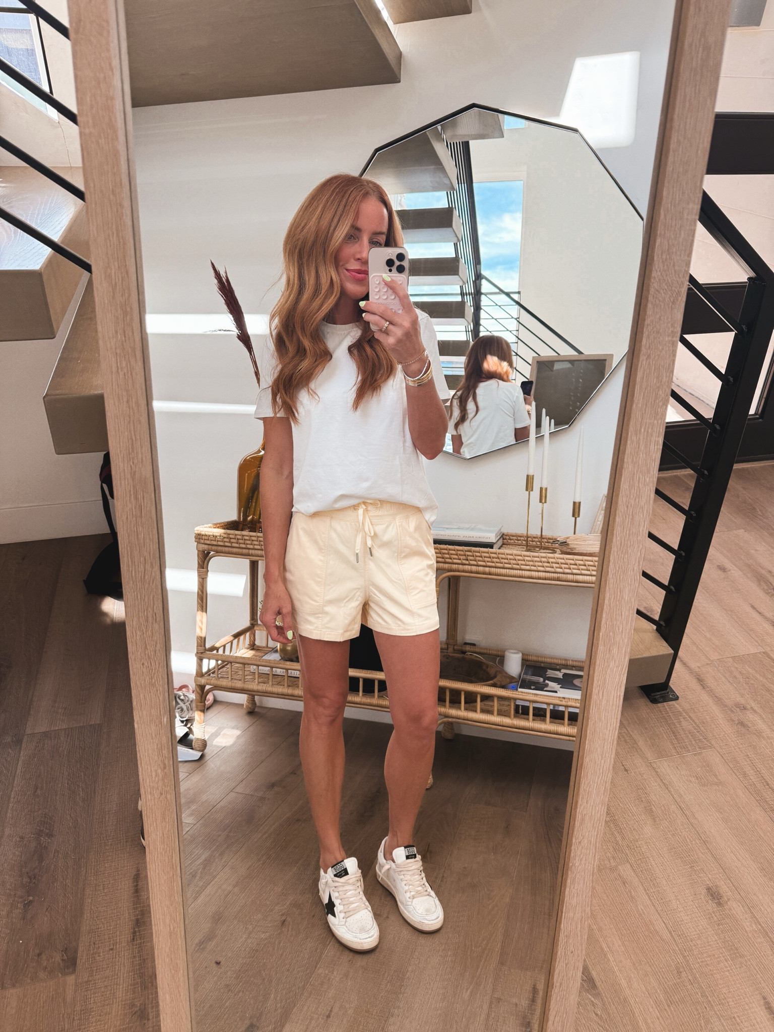 These shorts are a size up from my true size and I like that I have a bit of wiggle room in them! Shirt is my regular size. I’ve had a few of them for years and they’re such a great tee. #ad #lululemoncreator @lululemon