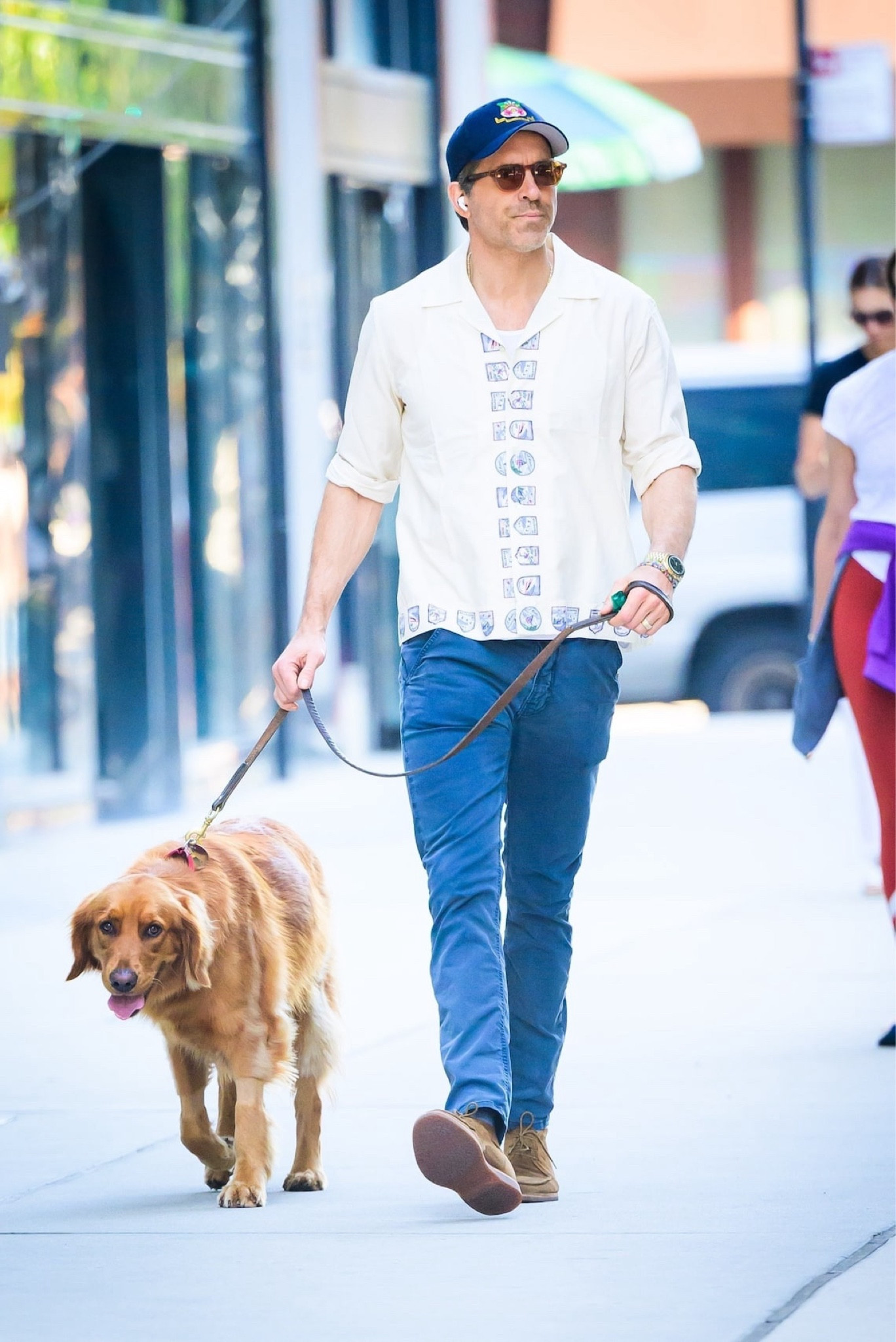 Ryan Reynolds walking around NYC wearing a Bode shirt, Nudie Jeans chinos, and Officine Creative boots

#LTKOver40 #LTKMens #LTKStyleTip